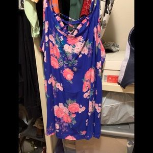 Blue floral tank top
